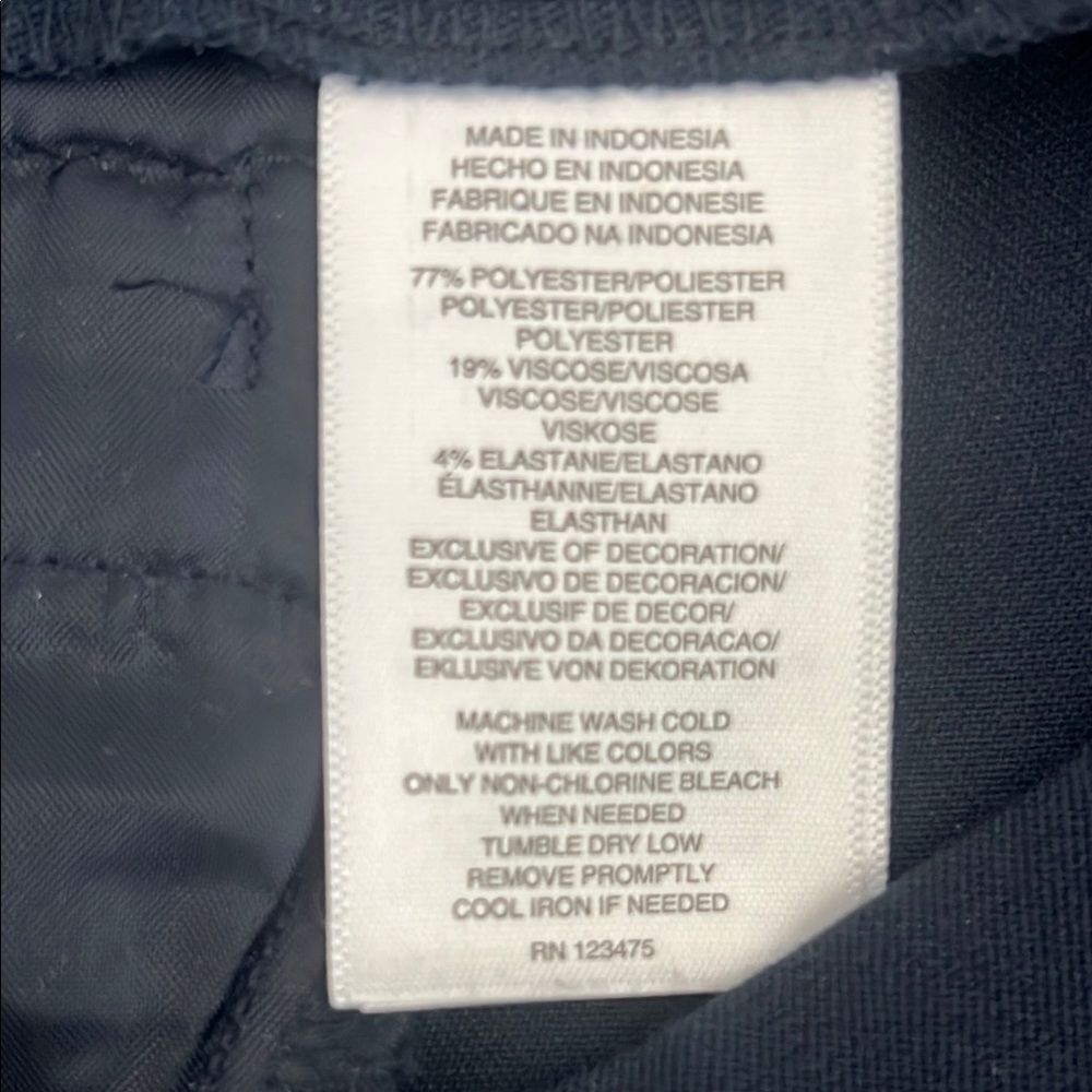 Jones New York Women's Navy Blue Business Casual Side Elastic Waistband Pants 12 - Picture 9 of 11